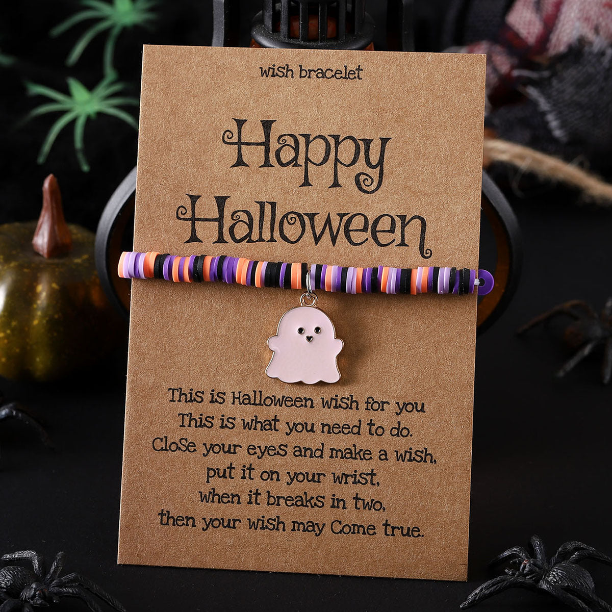 Wholesale  Ghost Pumpkin Skull Pendant Elastic Adjustable Bracelet